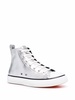 metallic-finish high-top sneakers