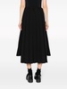 pleated asymmetric-hem midi skirt