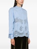 Lace-applied blouse