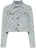 heart monogram-jacquard denim jacket