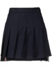 dropped back mini pleated skirt