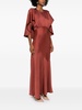 cape-insert round-neck maxi dress