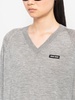 logo-patch V-neck cashmere jumper