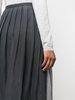 pleated chiffon midi skirt