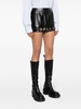 logo-lettering leather miniskirt