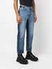 two-tone straight-leg jeans