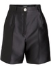 pleated silk-satin tailored shorts