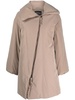 asymmetric zip-fastening coat