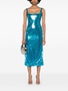 Blue Sidd Sequined Mesh Midi Dress