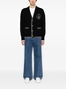 logo-embroidered merino wool cardigan