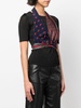 mix-print tie-fastening top 