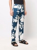 floral-print straight jeans