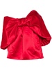 oversized bow satin top