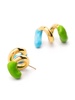 small rubberized curly earrings