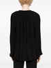 long-sleeve pleated blouse