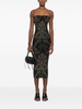 baroque-jacquard metallic midi dress