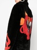 monster-print faux-fur coat