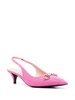 45mm Horsebit canvas slingback pumps