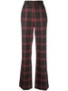 tartan-pattern high-waist trousers