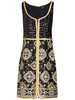 Tapisserie-print sequinned mini dress