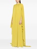 asymmetric draped silk gown