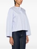 crystal-neckline cropped shirt