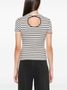 striped rhinestone-embellished T-shirt