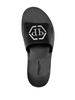 logo-plaque leather sandals