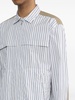 White Striped Zip-Up Shirt