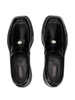 Black Flower-Applique Leather Loafers