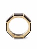 18kt gold 8mm faceted forged carbon band ring