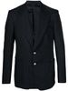 twill-weave single-breasted blazer