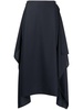 Bassia draped wool skirt