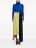 colour-block pleated asymmetric skirt