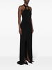 halterneck crepe gown