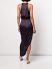 asymmetric halterneck silk dress