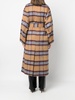 plaid-check print belted coat