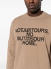 slogan-print layered cotton sweatshirt