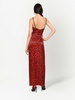 Leopard-print silk-blend satin gown