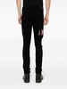 Black Waxed Logo-Appliqué Skinny Jeans