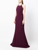 silk crepe halterneck gown