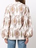 paisley-print puff-sleeve blouse