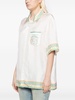 silk monogram-pattern shirt