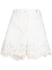 embroidered cotton-blend shorts