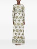 Tapisserie-print sequinned maxi dress