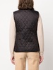 logo-embroidered quilted reversible gilet