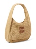 logo-appliquéd raffia tote bag