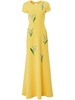 Floral Embroidered Gown with Back Bows