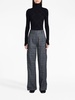 plaid wide-leg tailored trousers