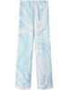 abstract-print silk twill trousers